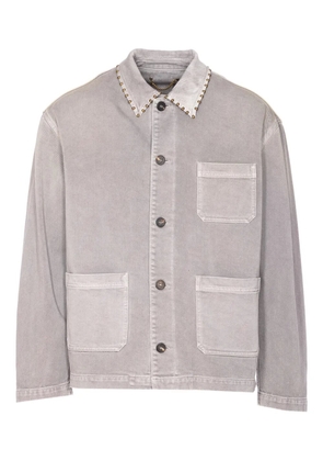 Golden Goose stud-embellished denim shirt - Grey