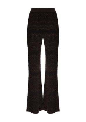 Missoni zigzag-pattern flared trousers - Brown