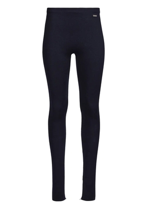 Ferragamo logo-plaque knitted leggings - Blue