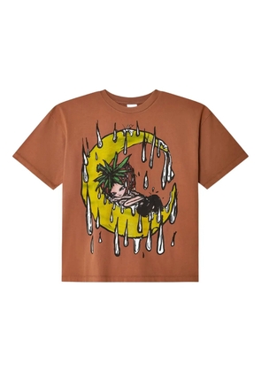 Sky High Farm moon-print cotton t-shirt - Brown
