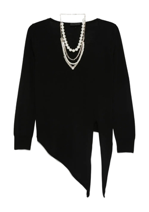 LIU JO asymmetric wool sweater - Black