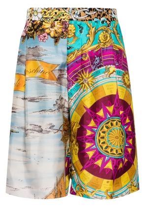 Moschino graphic-print silk shorts - Multicolour