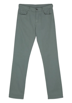 Canali logo-patch trousers - Green