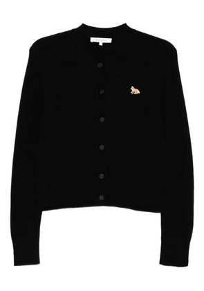 Maison Kitsuné Baby Fox-embroidered patch wool cardigan - Black
