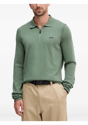 BOSS zip fastening polo shirt - Green