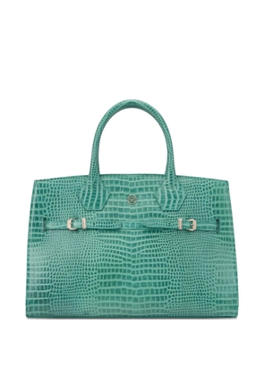 Philipp Plein top-handle logo-plaque tote bag - Green