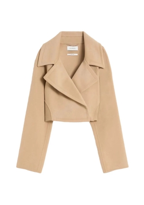 Sportmax oversized-lapel cropped jacket - Neutrals