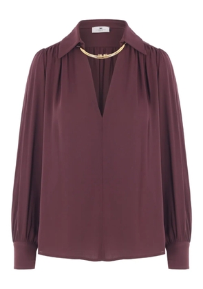 Elisabetta Franchi pleated-collar blouse - Purple