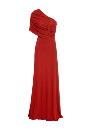 Giambattista Valli draped one-shoulder dress - Red