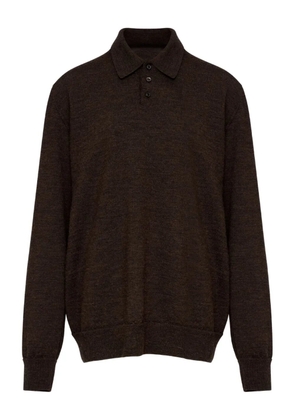 Maison Margiela elbow-patch wool polo shirt - Brown