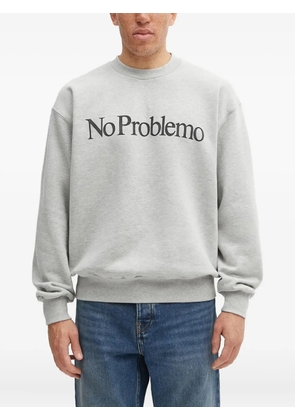 NO PROBLEMO logo-detail crew-neck sweater - Grey