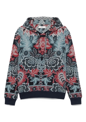 ETRO floral-print hoodie - Blue