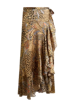 ETRO Peau d'Ange silk midi skirt - Brown