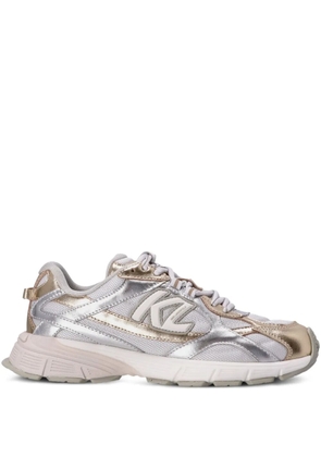 Karl Lagerfeld Orion metallic-effect panelled low-top sneakers - Silver