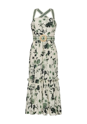 Cara Cara Julietta floral-print belted midi dress - Neutrals