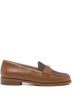Michael Kors lex leather logo loafers - Brown