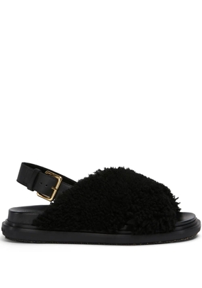 Marni Fussbett shearling sandals - Black