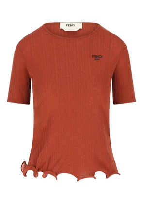 FENDI ruffled T-shirt - Orange