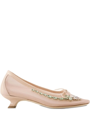 Simone Rocha 30mm crystal-embellished pumps - Pink