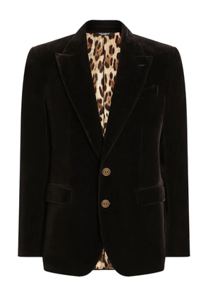 Dolce & Gabbana velvet gold-button blazer - Brown