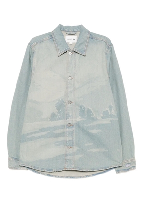 Lacoste landscape-motif denim shirt jacket - Blue