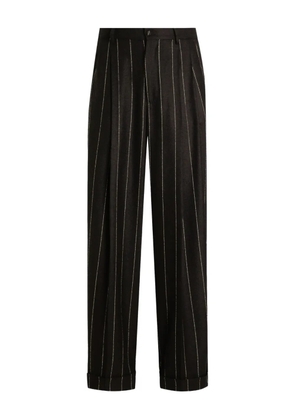 Dolce & Gabbana pinstripe pleated-front trousers - Black