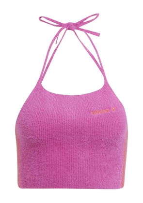 adidas halter fluffy-knit tank top - Pink