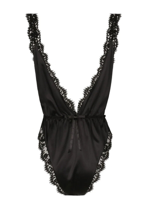 Dolce & Gabbana lace-edge satin bodysuit - Black