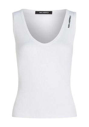 Karl Lagerfeld ribbed tank top - White
