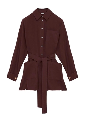 LOEWE Belted blouse in silk - Red