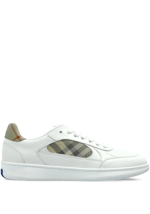 Burberry Terrace check panelled sneakers - White