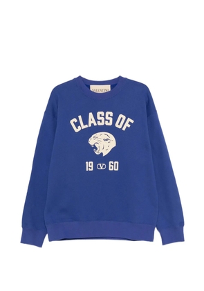 Valentino Garavani panther-print cotton sweatshirt - Blue