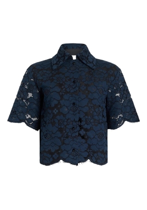 Patou lace short-sleeves shirt - Blue