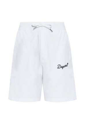 DSQUARED2 drawstring embroidered-logo track shorts - White