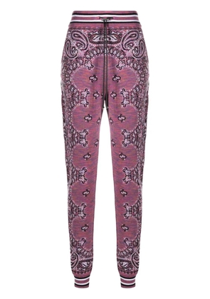 AMIRI bandana-pattern knitted track pants - Purple