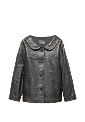 Prada antiqued nappa leather jacket - Black