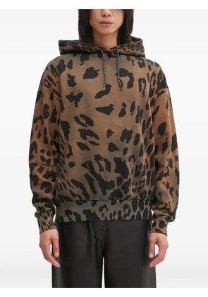 Aries leopard-print hoodie - Brown