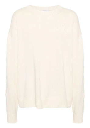 Off-White crew-neck diagonal-stripe jumper - Neutrals
