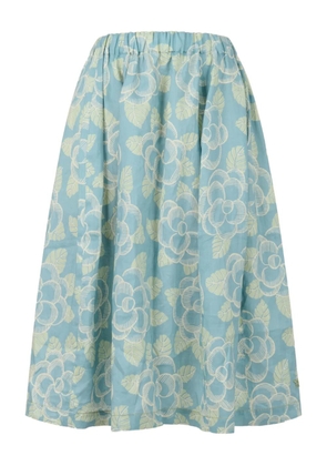 Marni floral-print midi skirt - Blue