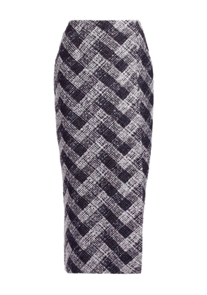 Elie Saab chevron midi skirt - Black