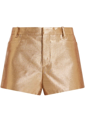 TOM FORD lurex-detail high-waisted shorts - Gold