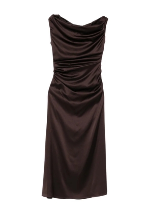 STAUD cowl-neck draped dress - Brown