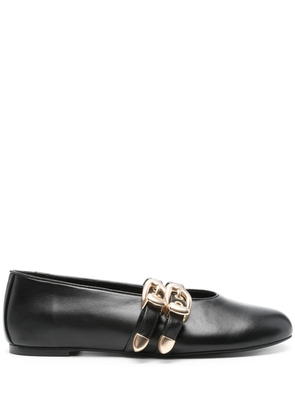 Stuart Weitzman double-buckle ballet flats - Black
