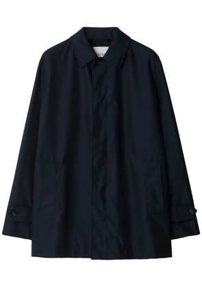 Burberry spread-collar button-up parka coat - Blue