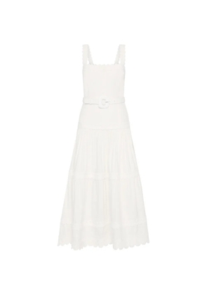 Rebecca Vallance Kahlia scalloped midi dress - Neutrals