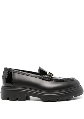 Ferragamo Gancini-plaque loafers - Black