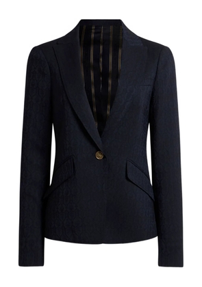ETRO single-breasted jacquard blazer - Blue