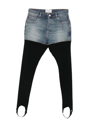 Coperni Hybrid ribbed denim jeans - Blue