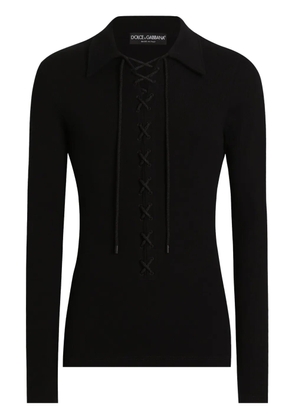 Dolce & Gabbana lace-up sweater - Black