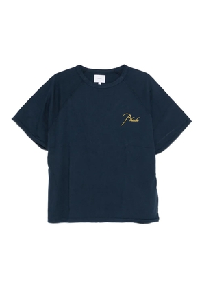 RHUDE embroidered raglan-sleeve T-shirt - Blue